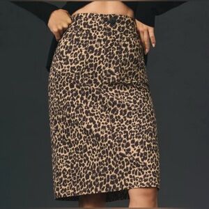 Anthropologie Maeve Colette Midi Pencil Skirt XS Leopard